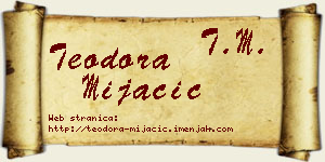 Teodora Mijačić vizit kartica